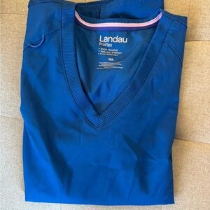 Landau ProFlex Navy V-Neck Scrub Top